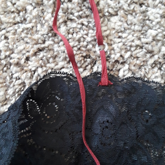 Vintage Crimson Red Silk Chiffon Slip - Picture 5 of 5